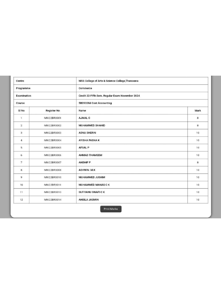 INTERNAL Marks Bcom 5th Semester | PDF