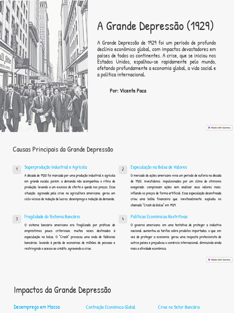Causas e Impactos da Grande Depressão | PDF | A Grande Depressão | Novo ...