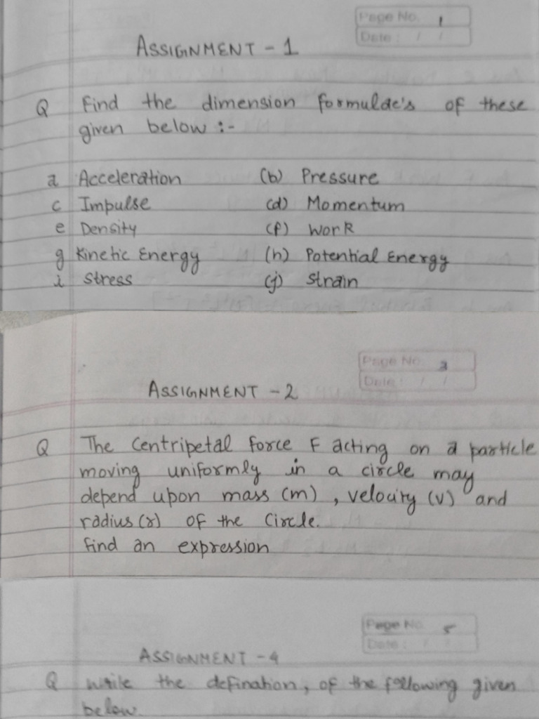 Physics ASSIGNMENT | PDF