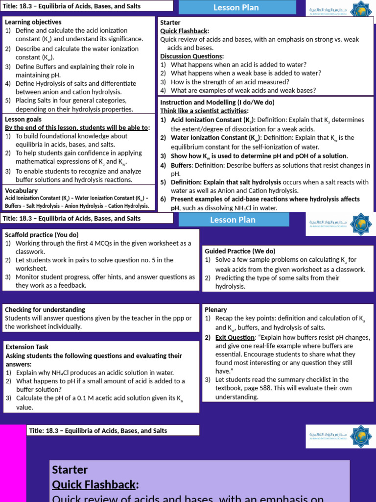 G12 Chemistry+SAT Week+10 Quarter+2 Sec.+18.3+LP | PDF | Acid | Buffer ...