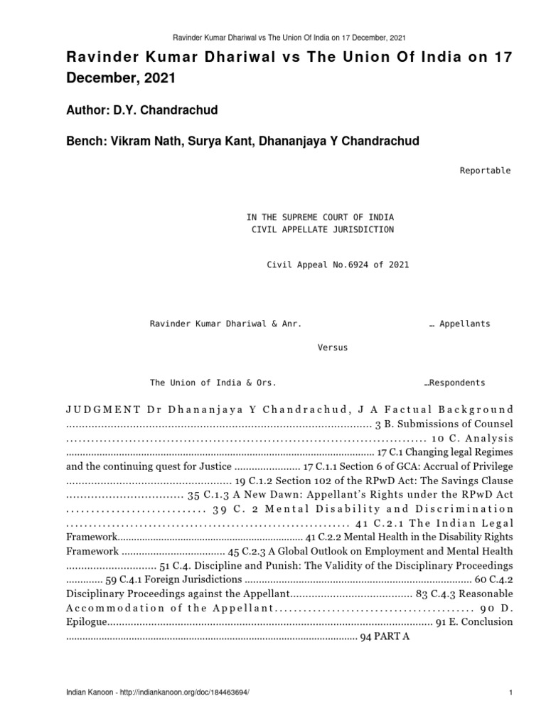 Ravinder Kumar Dhariwal Vs The Union of India On 17 December 2021 | PDF ...
