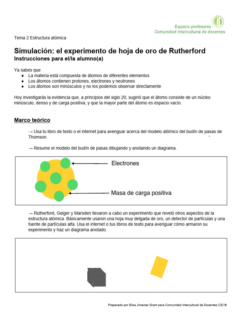 02e1 Modelo de Rutherford | PDF | Núcleo atómico | Átomos