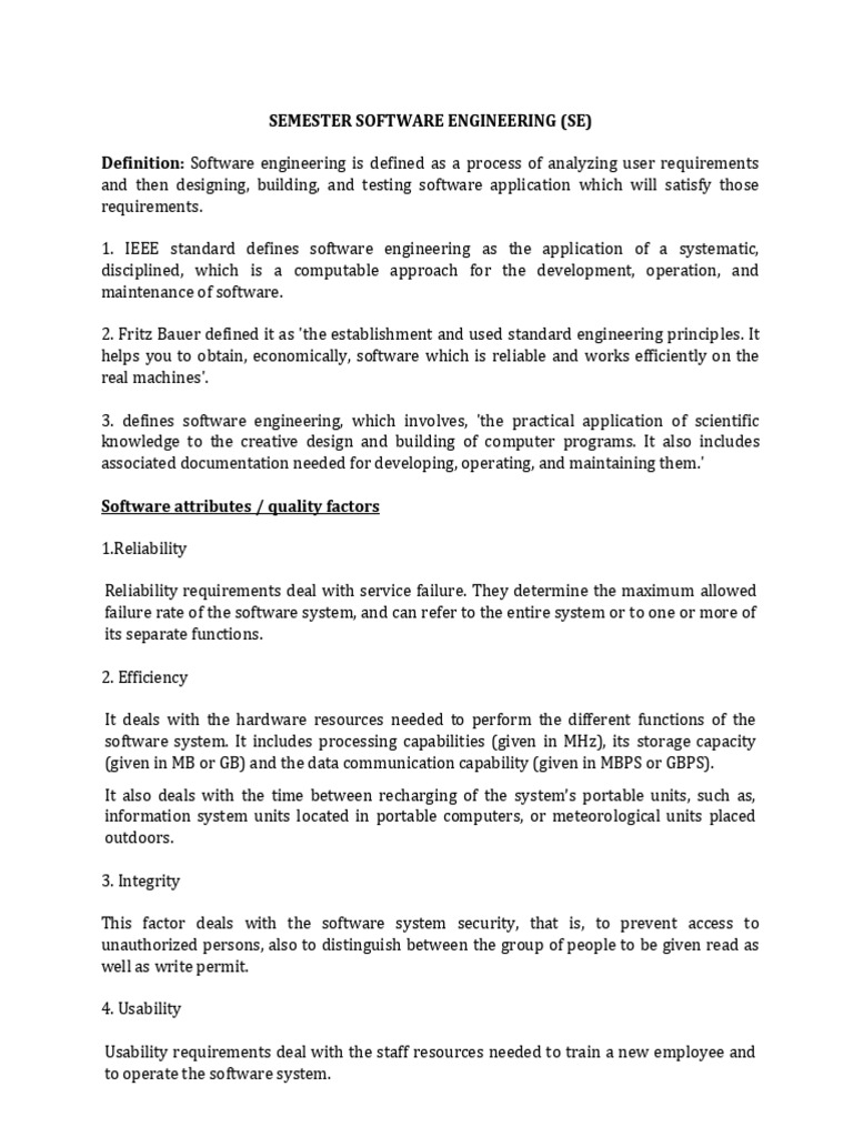 Se Chapter 1 Se Notes | PDF | Software Testing | Software Development ...
