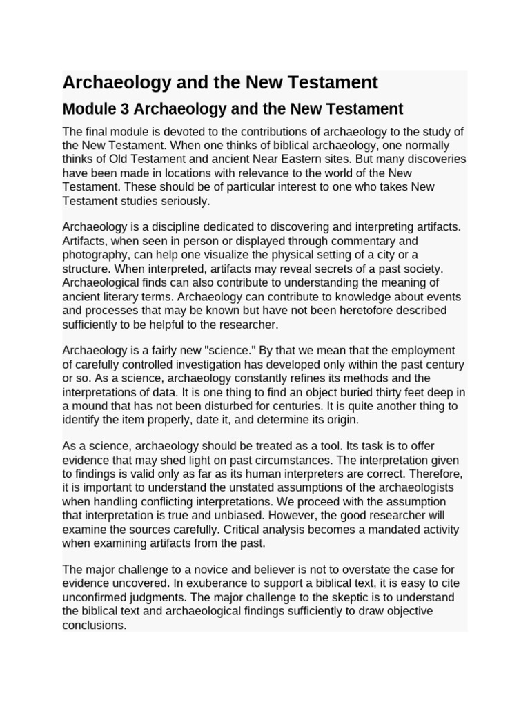 Archaeology and The New Testamen1 | PDF | Herod The Great | Jesus