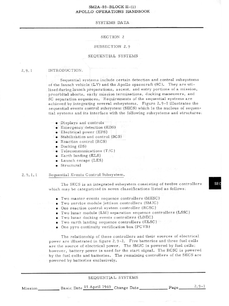 SM2A-03-BLOCK II - (1) Apollo Operations Handbook | PDF