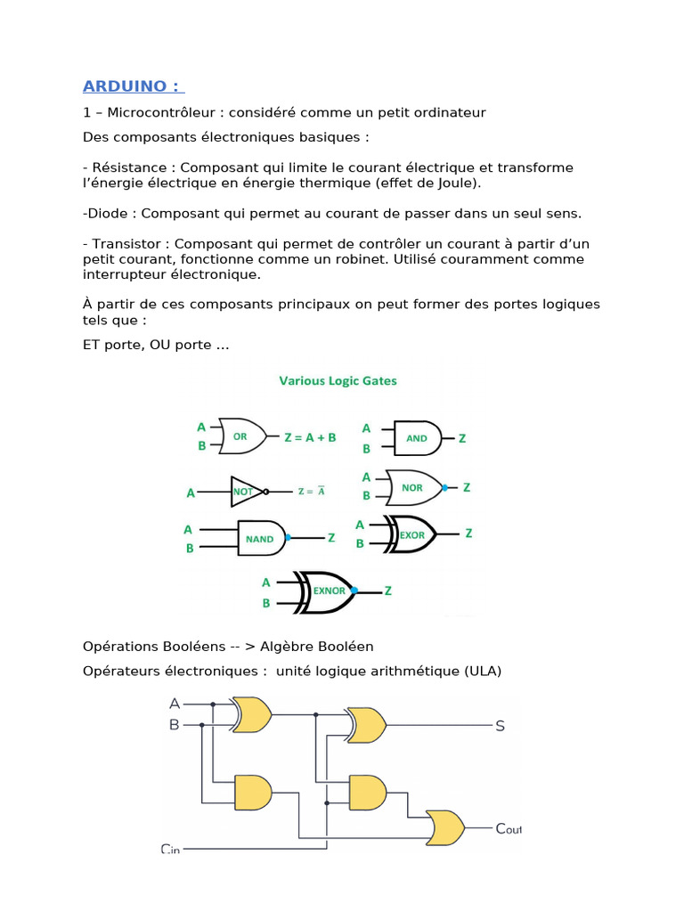 Introduction aux composants Arduino | PDF
