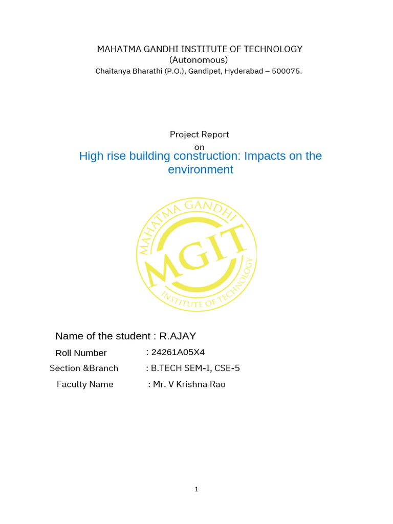 Environmental Impacts of High-Rise Buildings | PDF | Green Building ...