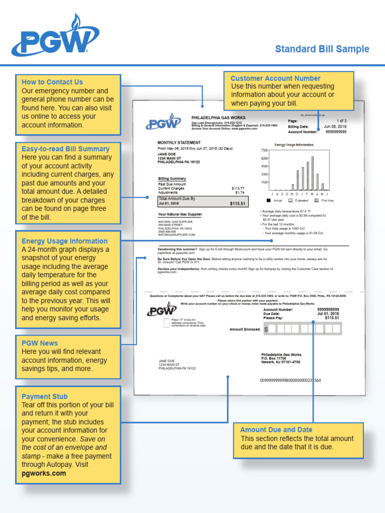 PGW_sample_bill | PDF