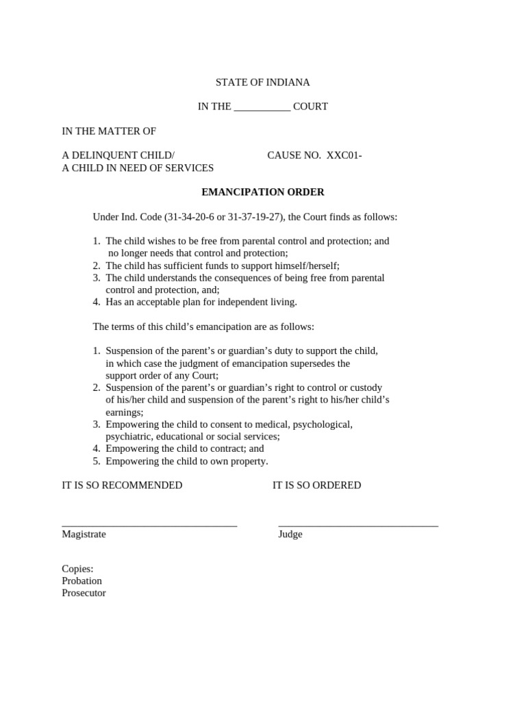 Chins Forms PD Emancipate | PDF