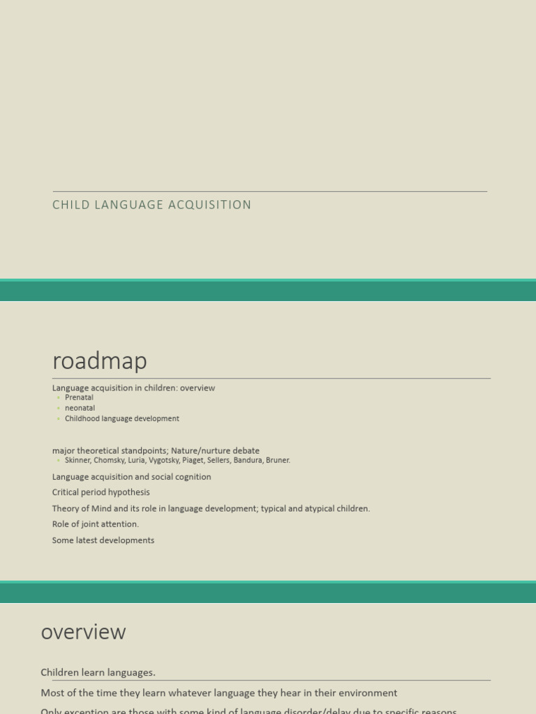 Child Language Acquisition Overview | PDF | Language Acquisition ...