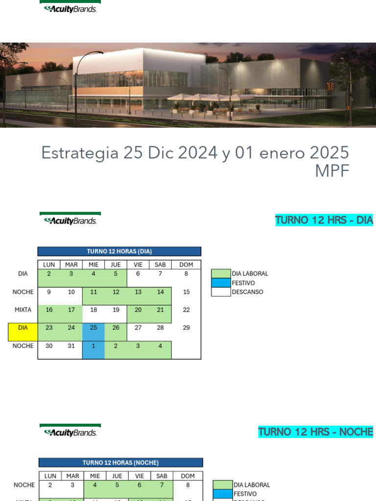 Estrategia Festivos 25 Dic y 01 Ene (Rev03) | PDF