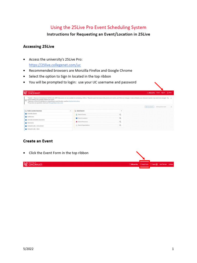 25Live Event Scheduling Guide | PDF | World Wide Web | Internet & Web