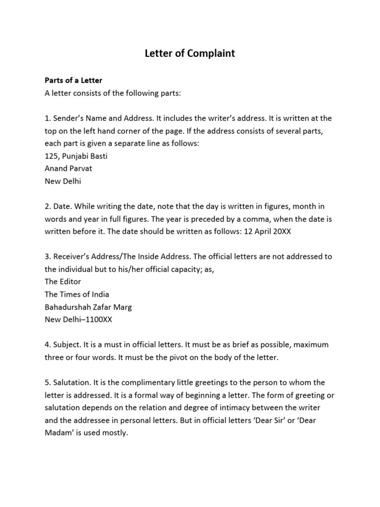 How to Write a Complaint Letter | PDF