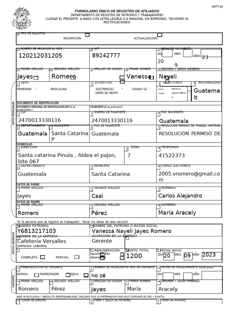 Instrucciones para llenar DRPT-59 IGSS | PDF | Guatemala