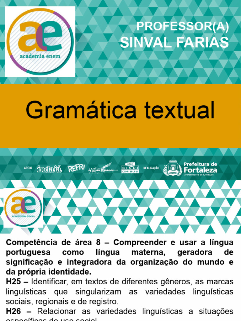 gramática textual | PDF | Sintaxe | Gramática
