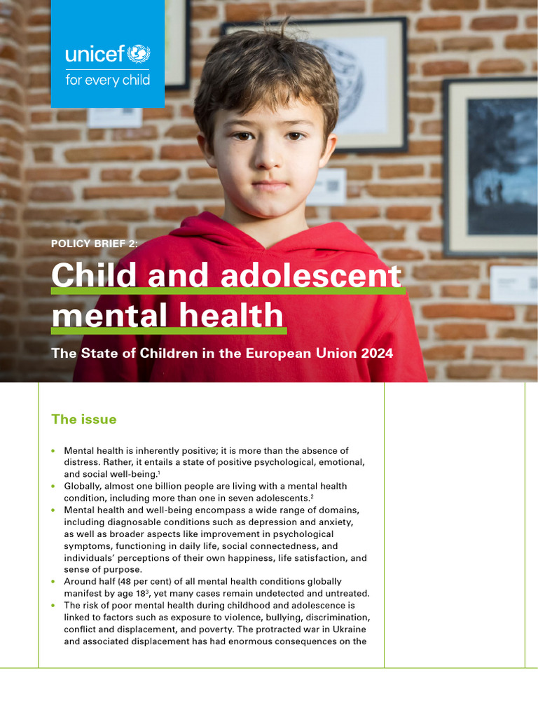 Child and Adolescent Mental Health in EU | PDF | Mental Health | Mental ...
