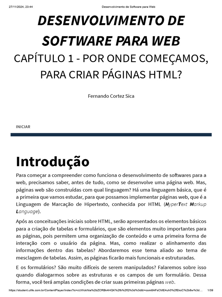 Estrutura e Tags em HTML | PDF | Html | Rede mundial de computadores