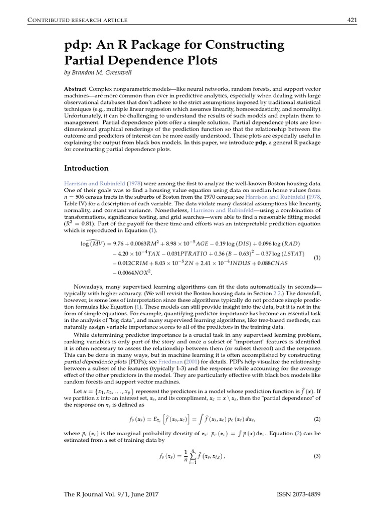 R Package for Partial Dependence Plots | PDF | Dependent And ...
