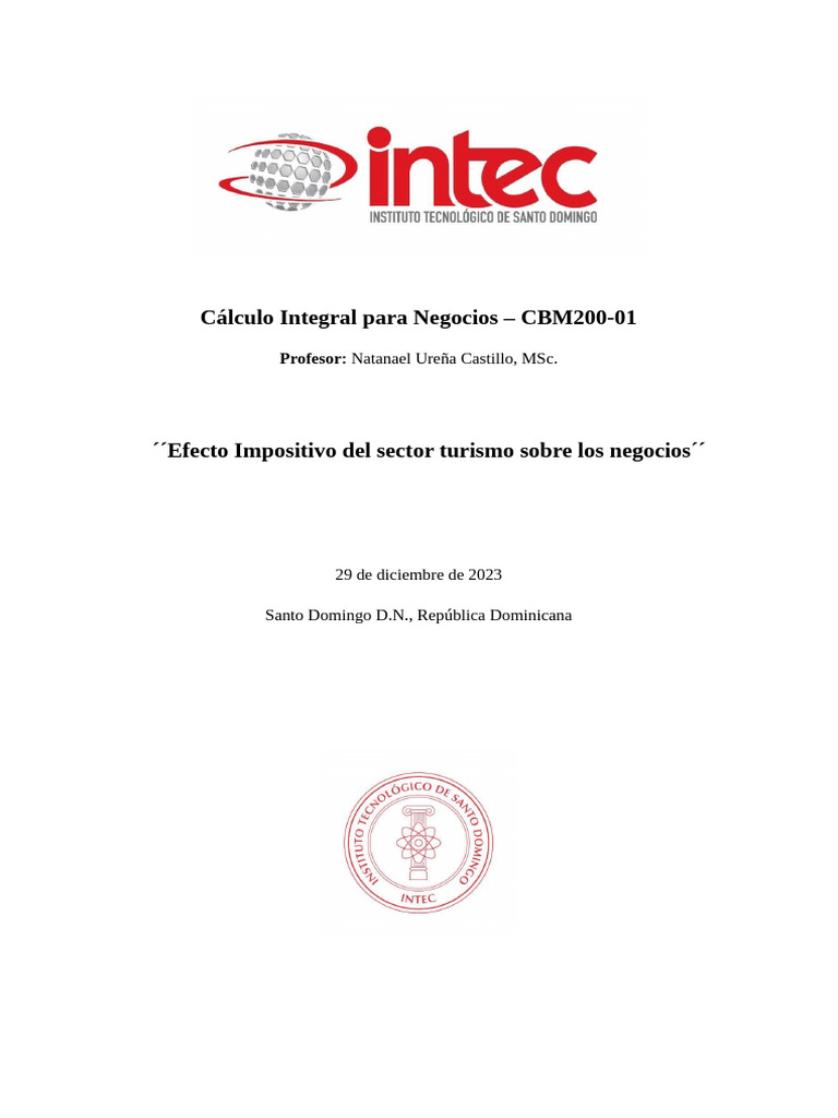 Trabajo Sobre Ingresos Fiscales y Cargas Impositivas Sobre El Turismo ...