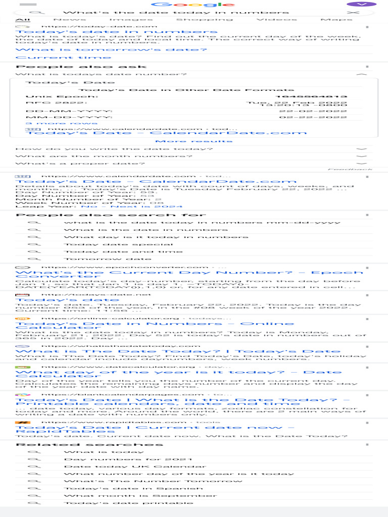 WHAT IS TODAY S DATE visual data 6