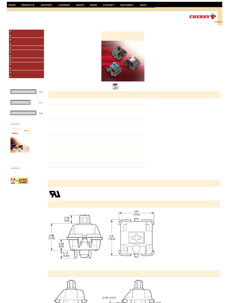 Cherry-MX1A-11NW-datasheet | PDF | Computer Engineering | Power (Physics)