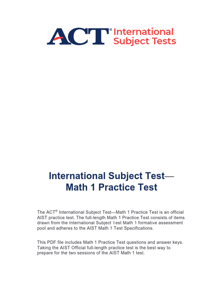 AIST Math Practice Test - AIST-Math-Practice-Test | PDF