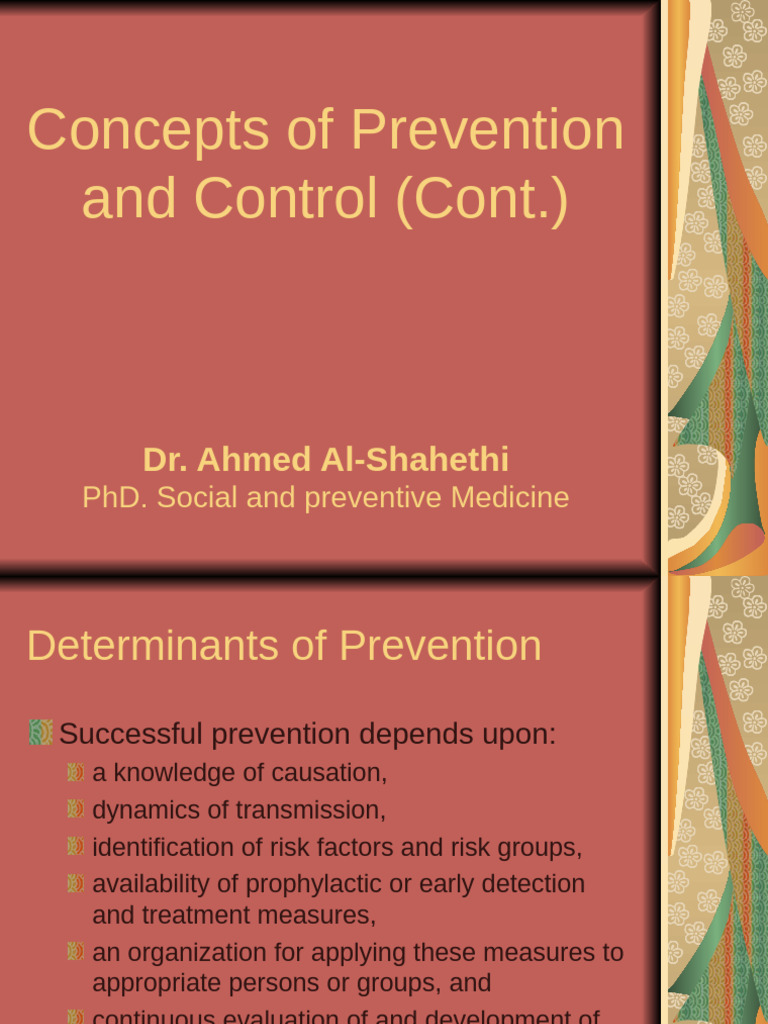 Lecture 8 - Concept Prevention and Control | PDF | Eradication Of ...