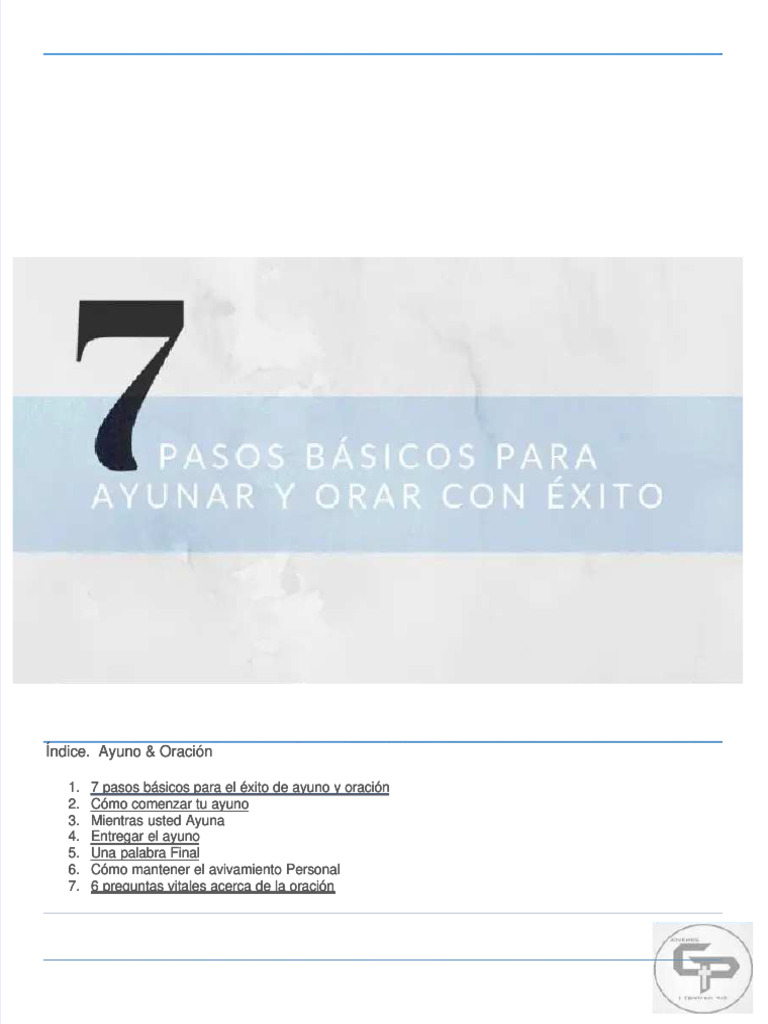 Pdf 7 Pasos Basicos Para El Exito De Ayuno Y Oracion Compress Pdf