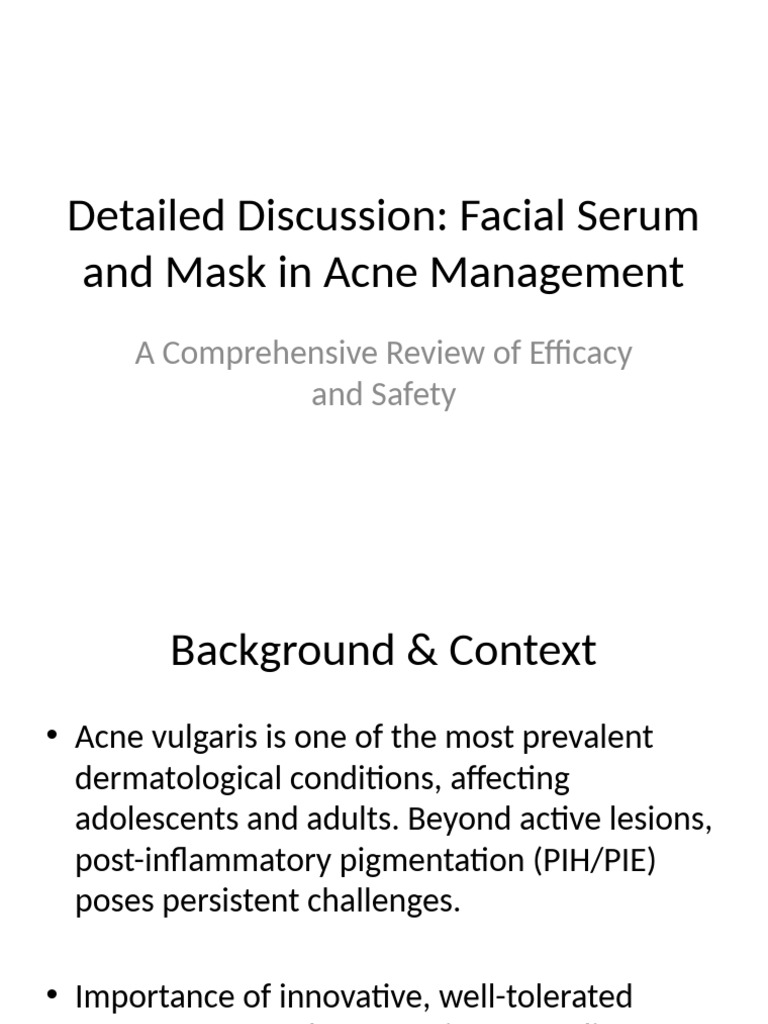 Efficacy of Serum and Mask in Acne Treatment | PDF