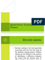 Quantitative Techniques in Finance