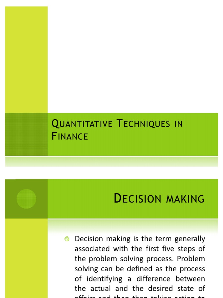 Quantitative Techniques in Finance | PDF | Profit (Accounting) | Linear ...
