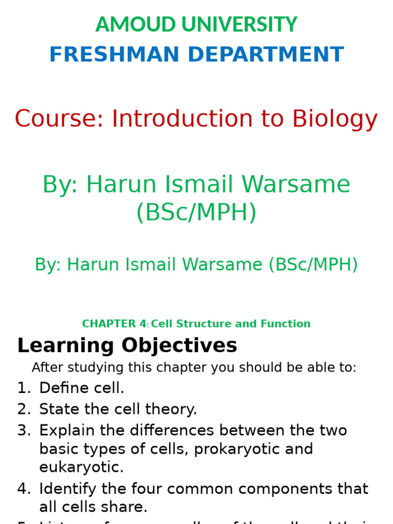Cell Structure and Function Overview | PDF