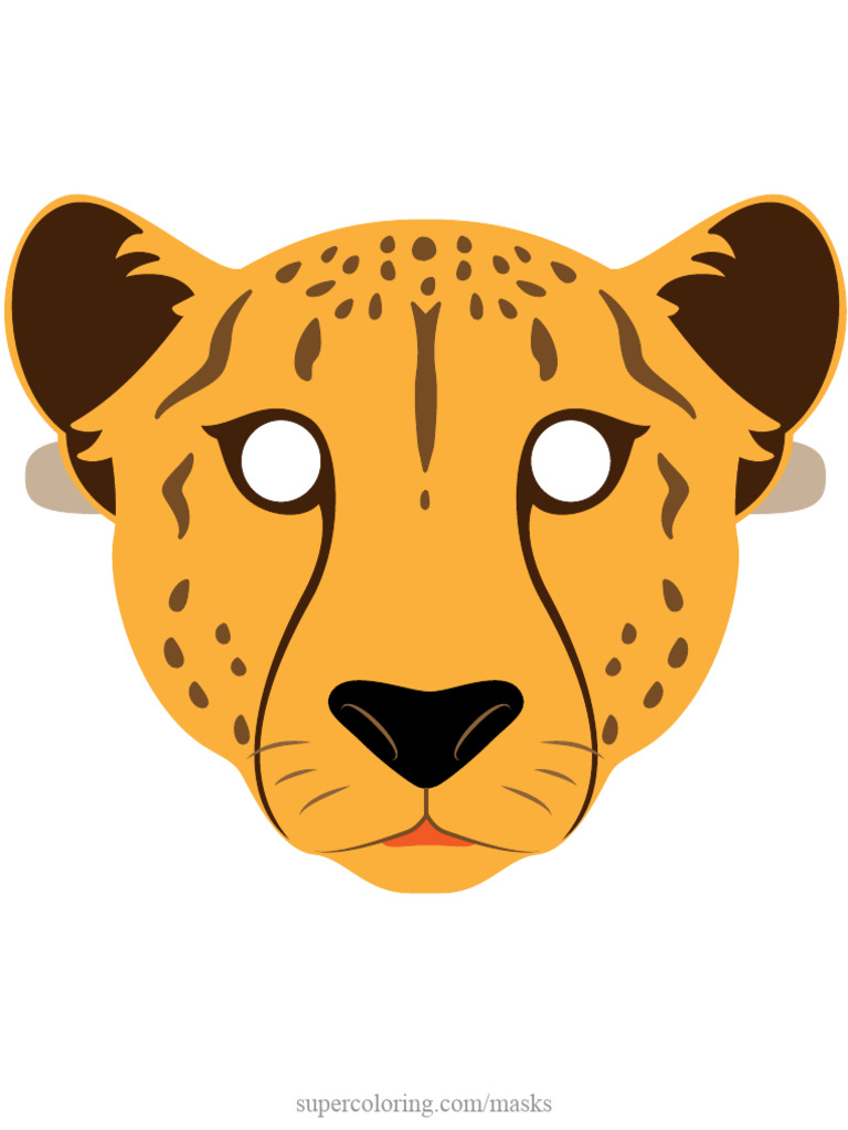 Cheetah mask colored template paper craft 1 pdf