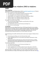 Migration From Windows 2003 To Windows 2008