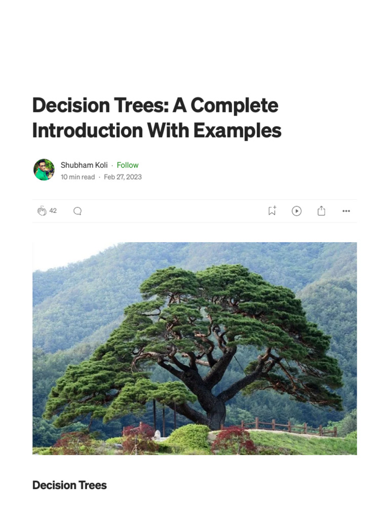 Decision Trees - A Complete Introduction With Examples - by Shubham ...