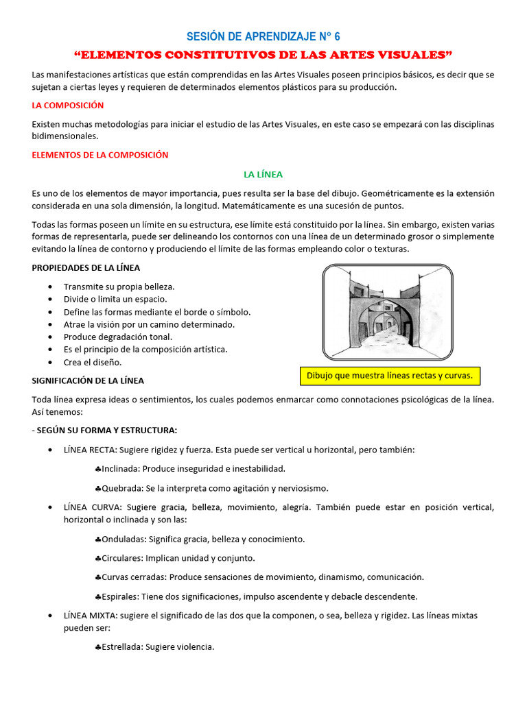 Sesión de Aprendizaje 6 - Arte y Cultura | PDF | Color | Composición ...