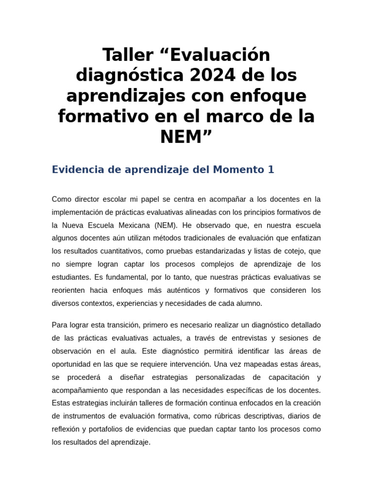 Evaluación Formativa en la NEM 2024 | PDF | Evaluación | Enseñando