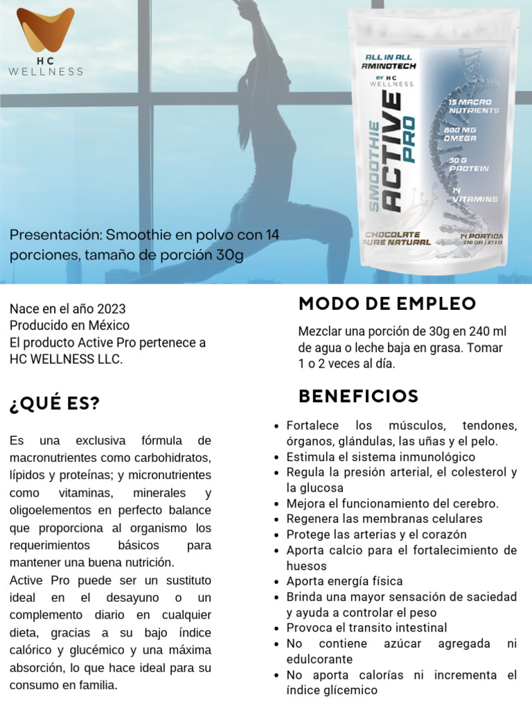 Suplemento Nutricional Active Pro | PDF | Nutrientes | Carbohidratos
