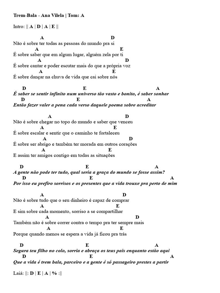 Trem Bala - Ana Vilela | PDF