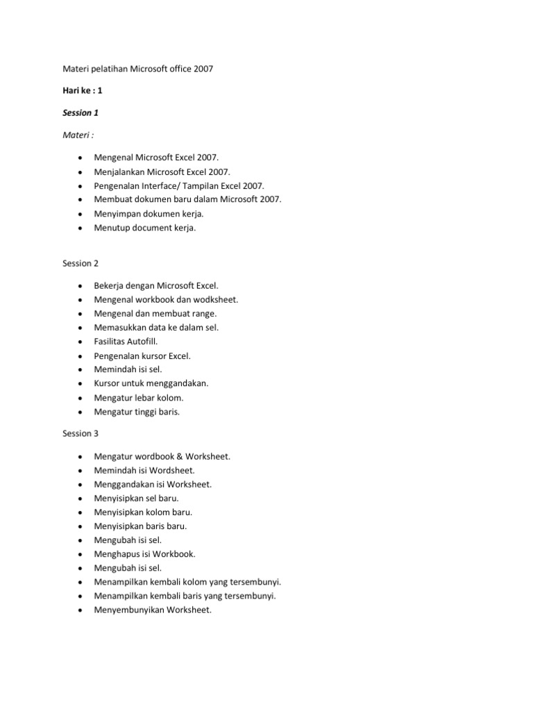 Materi Pelatihan Microsoft Office 2007