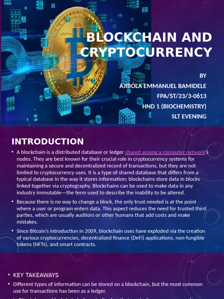 Blockchain and Cryptocurrency Overview | PDF | Cryptocurrency | Bitcoin