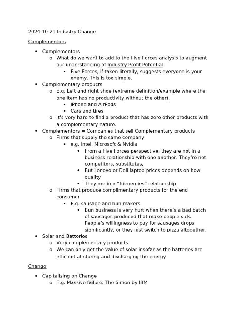 Understanding Industry Complementors | PDF | Innovation | Economics