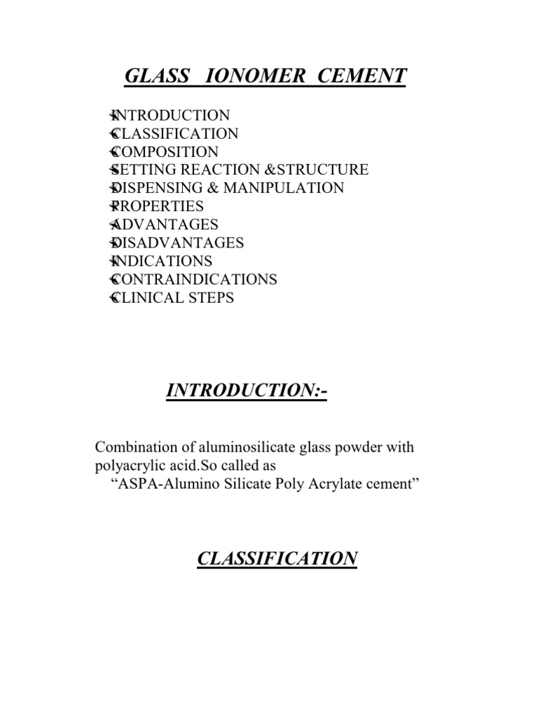 Glass Ionomer Cement PDF