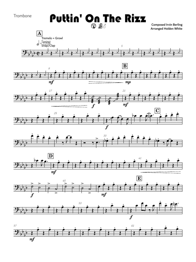 Puttin' On The Ritz-Trombone | PDF