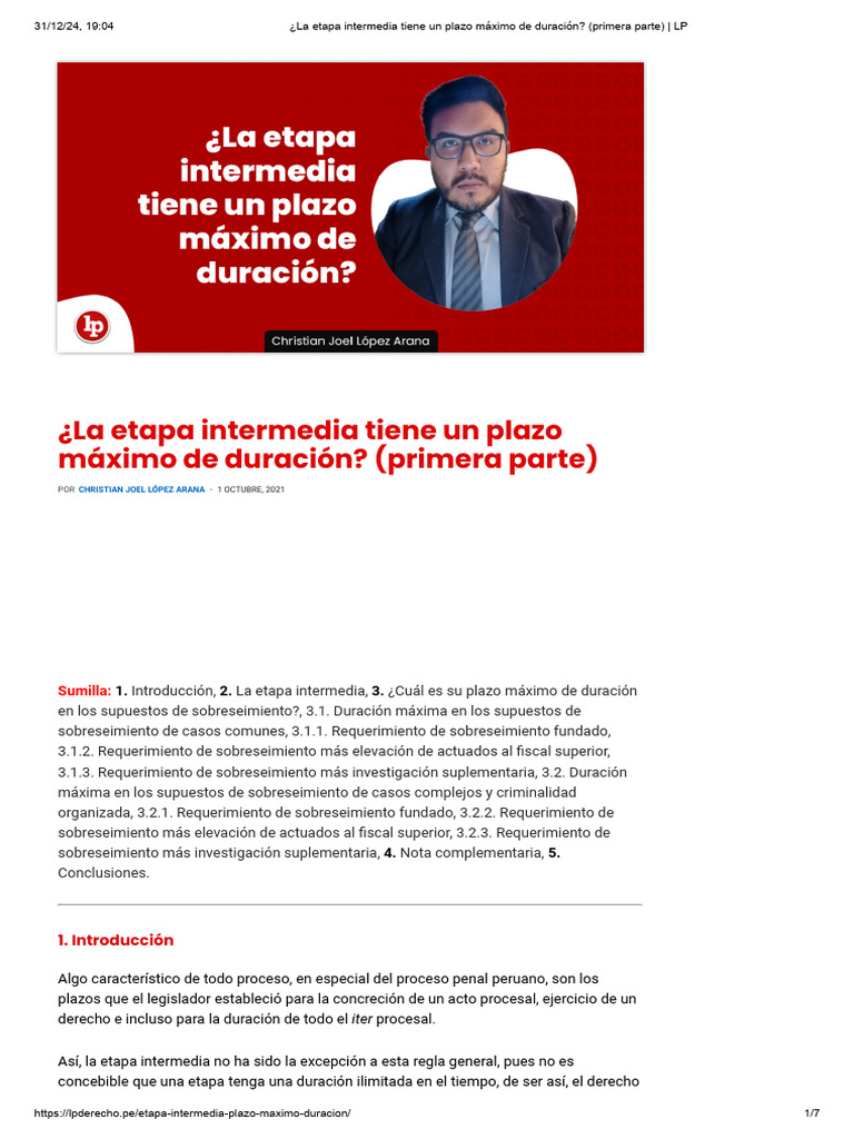 Plazo Máximo de la Etapa Intermedia | PDF | Fiscal | Gobierno