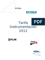 Tarifa Instrumentación 2012: Tarifa 2012 1 Vigente 15 de Enero 2012