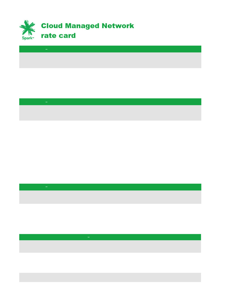 Cloud Managed Network Rate Card | PDF | Wireless Access Point ...