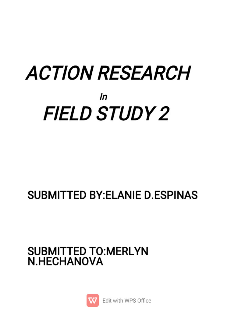 Action Research in Field Study 2 | PDF
