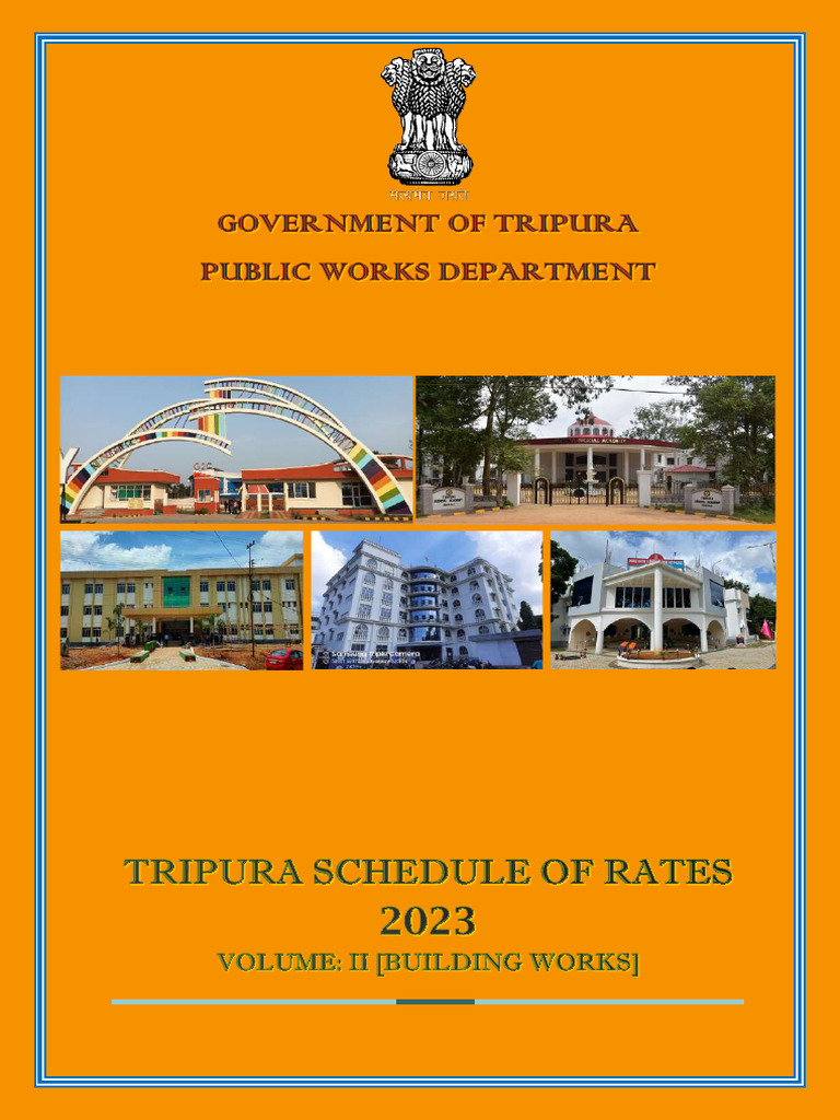 Tripura PWD Schedule of Rates 2023 | PDF | Construction Aggregate ...