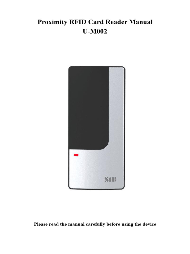 Proximity RFID Card Reader Manual | PDF
